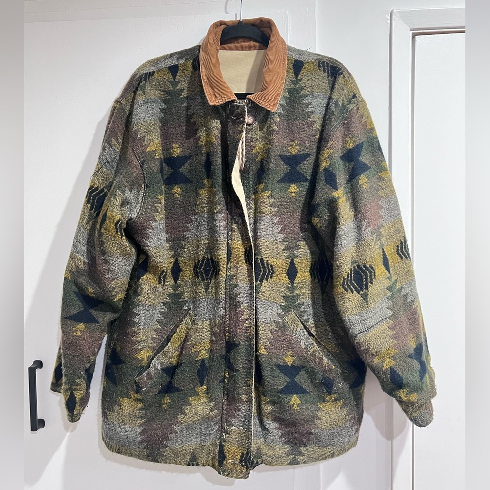 BRANDON THOMAS Aztec reversible jacket.